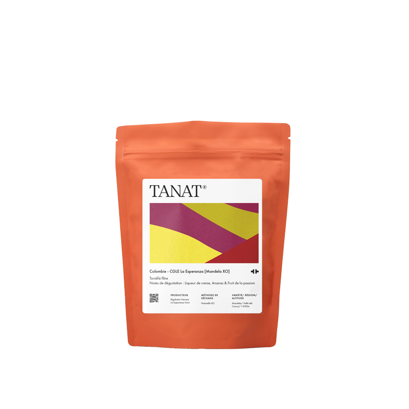 TANAT Colombia - CGLE La Esperanza [Mandela XO]
Filter Roast
Tasting notes: Cherry liqueur, Pineapple & Passion fruit
PRODUCER Rigoberto Herrera
La Esperanza Farm
DRYING METHOD Natural XO
Mandela