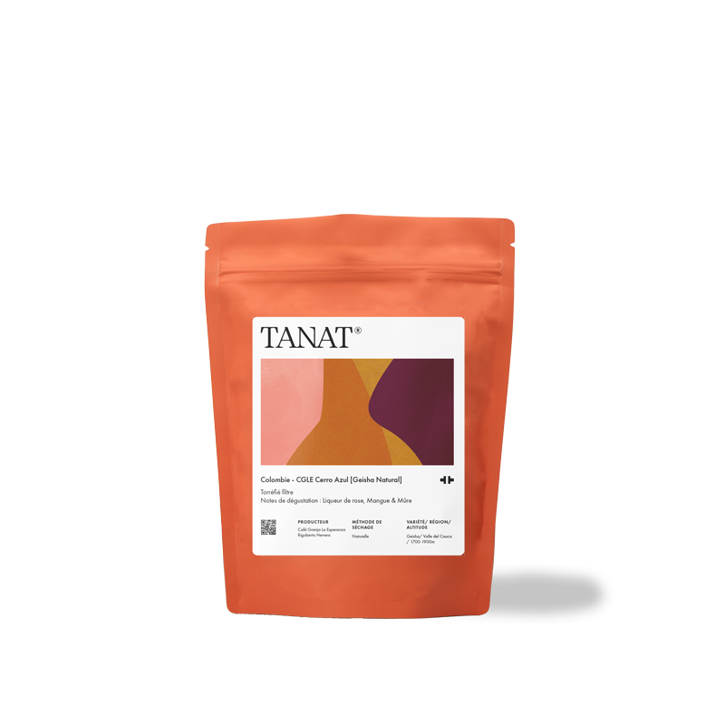 TANAT Colombia - CGLE Cerro Azul (Geisha Natural)
Filter Roasted
Tasting Notes: Rose Liqueur, Mango & Blackberry
PRODUCER
Gronjo La Esperanzo Coffee
Rigaberto Herrero
DRYING METHOD Natural
VARIETY Geisha