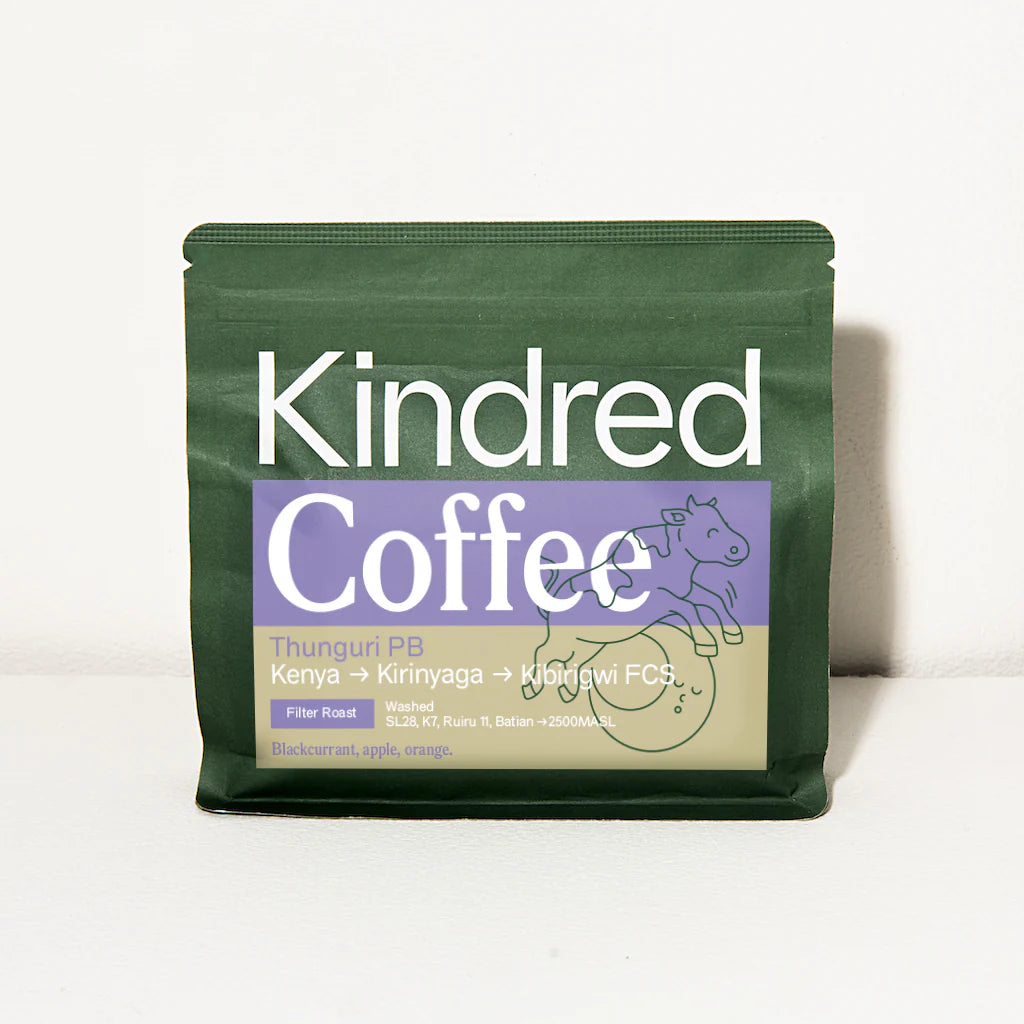 Kindred Thunguri PB
enya → Krinyaga → Kibirigw FCS Washed SL28,K7, Ruiru 11, Batian