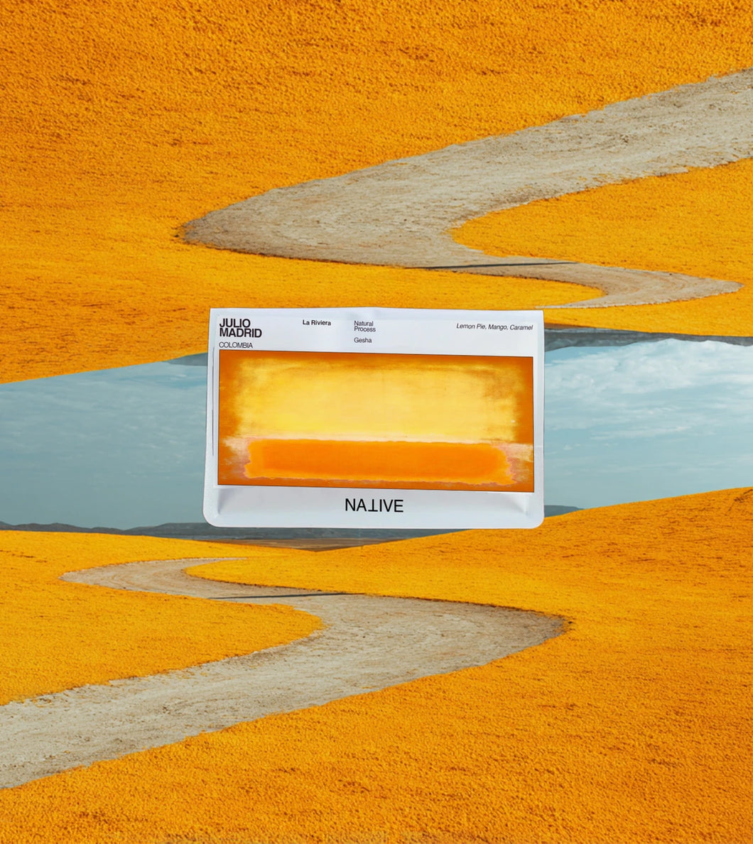 Native JULIO MADRID
COLOMBIA
La Riviera Natural Process Gesha
Lemon Pie, Mango, Caramel